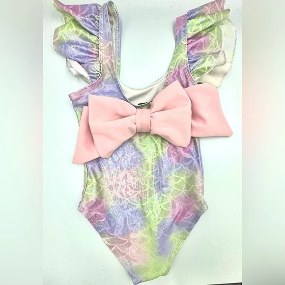Lola and the Boys Sz 6 Mermaid Bow One Piece Swimsuit - Picture 4 of 6